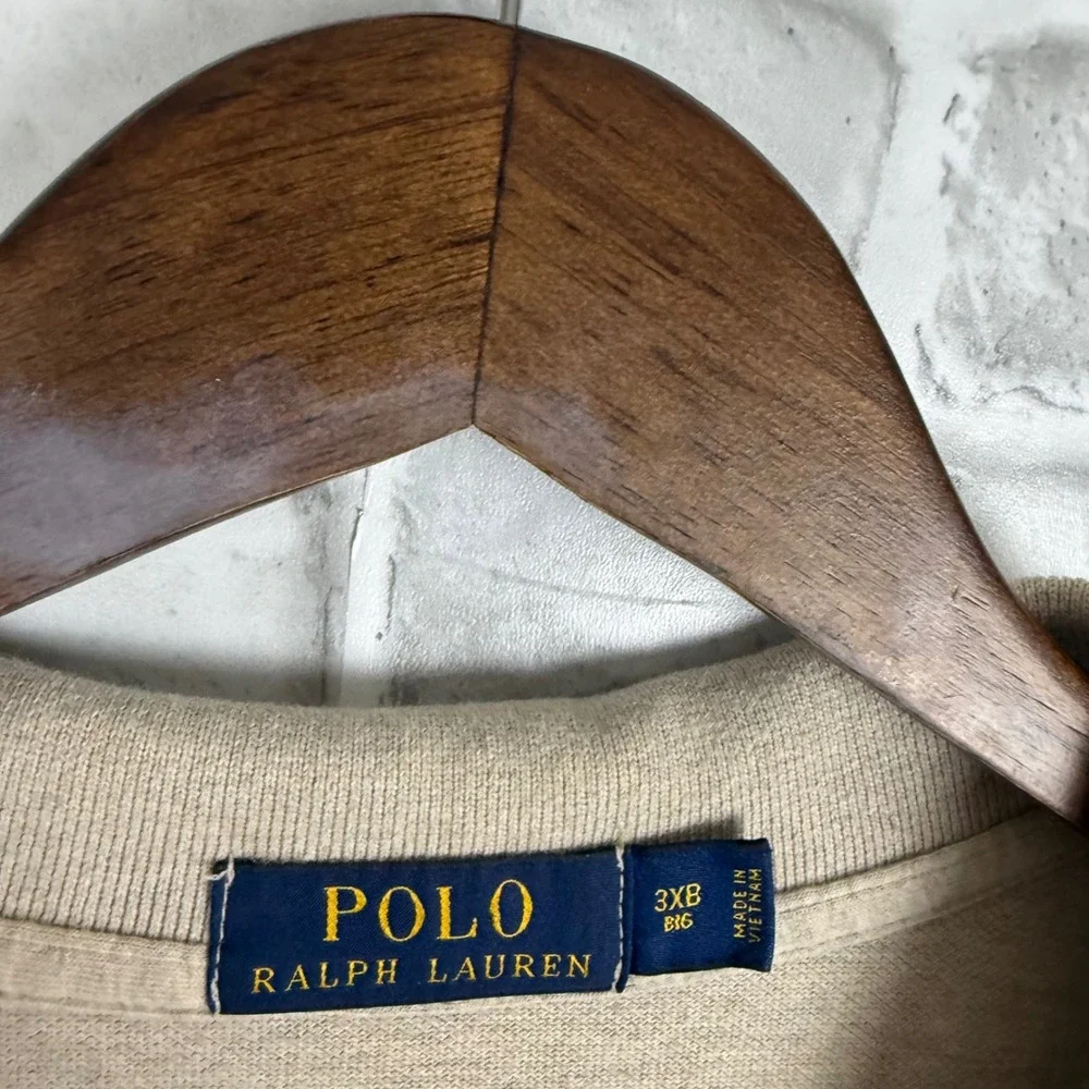 Polo Ralph Lauren 3XB Big Tan Heather Pique Short Sleeve Pony Logo Polo Shirt